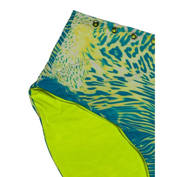 High Waisted Swim Bikini Bottoms 2 Pack Size 3X Blue and Neon Animal Print New - Picture 3 of 10